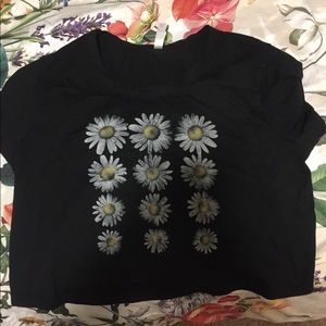 Floral Black Crop Top